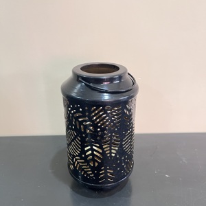 Artisan Design Mini Decorative Etched Iron <b>Lantern</b> with <b>Black</b> Finish Home Decor Model L660 Made in Uttar Pradesh - Product Image 4
