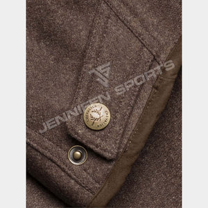 Veste de chasse pour homme en laine 100% de haute qualité, respirante, multi-poches, décontractée, à manches longues, pour l'hiver - Product Image 4