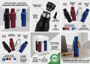 Bouteille d'eau tendance Liviya en acier inoxydable avec sangle Dori, anti-fuite, personnalisable pour le Nouvel An et la Saint-Valentin, idéale pour les voyages - Product Image 2