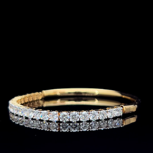 Classic Round Cut Lab Grown Diamond Tennis Bangle <b>Bracelet</b> 925 Sterling <b>Silver</b> 10K 14K 18K <b>Solid</b> Gold Women Fine Jewelry Factory - Product Image 2