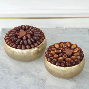royal look Metal <b>Chocolate</b> & Sweet Bowl Hammered Design Gold Color Fruit & creamy <b>chocolate</b> bowl For Party Gifting Use - Product Image 4