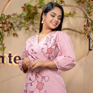 Elegante Vestido de Algodón Rosa Pálido para Mujer - Product Image 4