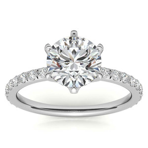 Elegant 18k Gold Lab Grown Diamond <b>Ring</b> Petite Round Brilliant Diamond Engagement <b>Ring</b> For Women Wear On Wedding, Party's - Product Image 1