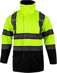 Chaquetas de Seguridad Reflectantes Personalizables de Alta Visibilidad con Certificación CE, Ropa de Trabajo Industrial Resistente al Viento, 100% Poliéster - Product Image 3