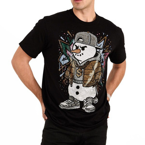 <b>Rhinestone</b> Custom Graphic Printed Tank <b>Top</b> Hip Hop 300g Heavyweight Cotton Boxy Fit Men's Streetwear T Shirts - Product Image 1