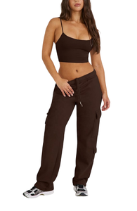 Pantalones cargo para mujer, pantalones deportivos personalizados con bolsillos, pantalones joggers para estar en casa, pantalones deportivos para hacer ejercicio, correr, pantalones deportivos para mujer - Product Image 6