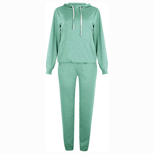 Survêtements de jogging de qualité supérieure pour femmes, couleur verte, tissu entièrement doux, vêtements d'hiver chauds, ensembles de course avec logo personnalisé - Product Image 1