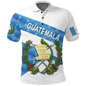 Camisa Polo a Rayas Blancas y Azules para Hombre, Manga Corta, Estampada con la Bandera y el Escudo de Armas de Tuvalu, Corte Regular, Estilo Casual - Product Image 5