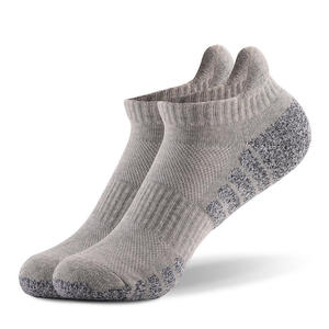 Black Ankle Running <b>Socks</b> Men's Breathable Solid Sport <b>Socks</b> with Gray Heel and Toe Reinforcement for Summer Activities - Product Image 3