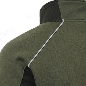 Sudadera con Cierre de Cremallera en el Cuello para Hombre, Color Verde Oliva Oscuro, Diseño Ergonómico Moderno, Precio al por Mayor - Product Image 3