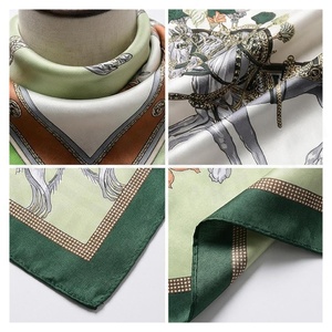 Elegant Women's <b>Square</b> Silk <b>Scarf</b> With Horse Pattern Multi-Functional Fashion Accessory All Seasons - Product Image 4