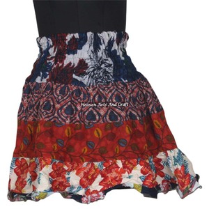 Gypsy Indian Vintage <b>Patchwork</b> Dropped Waist Boho Hippie Festival <b>Skirt</b> Stylish Sexy <b>Skirt</b> Midi Length Cotton Summer Wear - Product Image 3