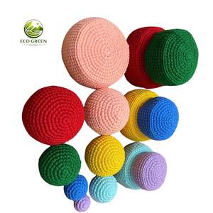 Multi-color Crochet Plush Ball Handmade Knitted Soft Toy for Kids Sensory Development Montessori Sorting <b>Games</b> - Product Image 1