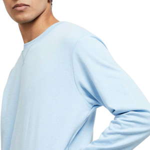 <b>Men's</b> Light Blue Crew Neck Sweatshirt Regular Fit Long Sleeve Casual <b>Pullover</b> 100% Cotton French Terry Autumn Wear - Product Image 4