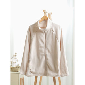 Giacca con Zip in pile avorio a maniche lunghe da donna taglia XL - Product Image 1