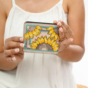 Best Seller Handmade Cowboy Genuine Leather Floral Hand Tooled Western Men's <b>Wallet</b> With Hand Carved Latest Men Luxury <b>Wallet</b> - Product Image 2