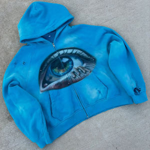 Sweat-shirt à capuche unisexe en coton épais et ample, imprimé style hip-hop rap américain, tendance transfrontalière - Product Image 5