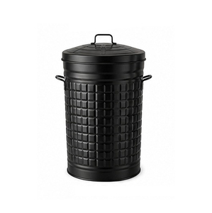 Cubo de Basura Redondo de Metal Concept Home con Tapa, para Uso Interior/Exterior, Contenedor de Basura de Estilo Minimalista, Ecológico y para Reciclaje - Product Image 4