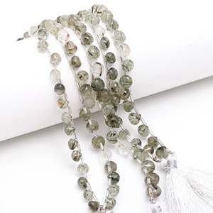 Perles d'onyx rutilé noir naturel facettées en forme d'oignon 7-9MM, perles de gemmes de rutile facettées en forme de goutte d'eau pour la fabrication de bijoux, 8 pouces - Product Image 2