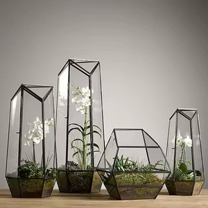 Interior Decor Metal Terrarium Glass Plant Holder Elegant Indoor Garden Display Box Home Decoration - Product Image 1