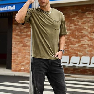 Camiseta Extra Grande para Hombre, Corte Holgado Premium, Estilo Urbano, Algodón Suave, Cómoda para Uso Diario Informal - Product Image 4