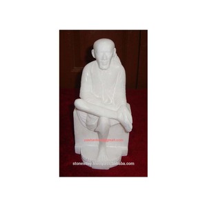 Exclusiva y novedosa estatua de Sai Baba de mármol blanco pulido, hecha a mano, para decoración de oficina y hogar, con el mejor precio razonable. - Product Image 3