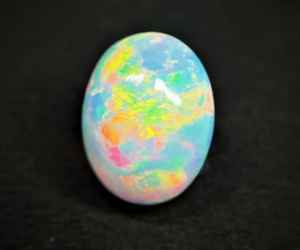 Opale d'Éthiopie naturelle 6x4mm, cabochon en pierre précieuse - Forme ovale, gemmes multicolores - Belle opale lisse pour bijoux - Product Image 3