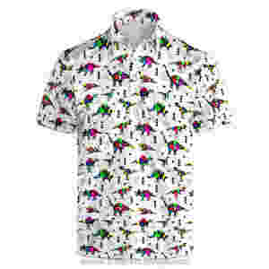 Chemise de golf pour homme, coupe slim, haute qualité, imprimé coloré, nouveau design, manches courtes. - Product Image 5