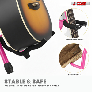 Taburete de guitarra de acero de aleación de hierro de 5 núcleos, silla acolchada de 3,15 pulgadas con respaldo, asiento musical plegable con reposapiés incorporado - Product Image 4
