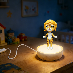 Lámpara LED 3D con Forma de Tiggy, Luz Nocturna, Cable USB Tipo A, Control de un Botón, Brillo Blanco Cálido Suave de 2700K, Tamaño Pequeño, Decoración para Dormitorio, Regalo - Product Image 4