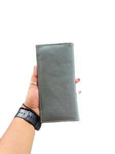 Tooled Genuine Leather <b>Wallet</b> Unisex Long Black Vintage Style Animal Prints with RFID Blocking <b>Secure</b> Snap Closure 8x4x2 Inches - Product Image 3