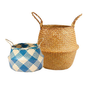 Decorative Handmade PHU HAO Brand Natural STRAW <b>BELLY</b> <b>BASKETS</b> Stylish Plant <b>Basket</b> and Home Decor - Product Image 1