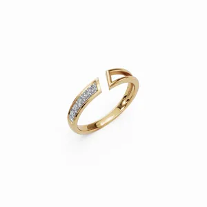 Anillo de Diamantes Cultivados en Laboratorio con Certificación IGI, Claridad VVS, Corte Brillante Redondo, 6 Piedras, Oro Amarillo de 18K, Lujoso, para Mujer - Product Image 4