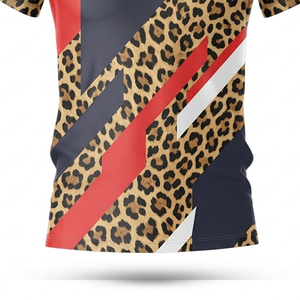 เสื้อเชิ้ตจีนลายเสือดาวแบบซับลิเมชั่นสั่งทำพิเศษ เสื้อยืดกีฬาซับลิเมชั่นคุณภาพสูงสำหรับทุกเพศ - Product Image 4