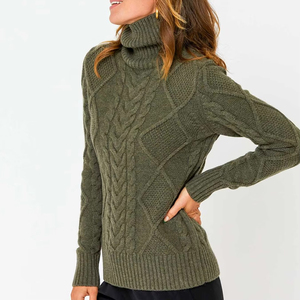 Pull en maille torsadée doux, épais et chaud à manches longues et col rond – Confortable pour le quotidien, vêtement tendance, vente en gros, personnalisable - Product Image 5