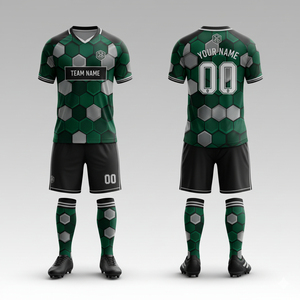 Professional Custom Men's Football Uniform 100% <b>Polyester</b> Anti-Bacterial Comfort Fit Elastic Waist Short Sleeve Soccer Match Kit - Product Image 4