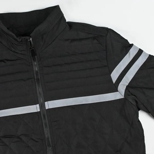 <b>Men</b> Q Jacket <b>Black</b> Stand Collar Zipper Closure Windproof Winter Casual Outerwear Polyester Wadding Thick Regular - Product Image 5