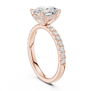 Rose Gold <b>Oval</b> <b>Moissanite</b> <b>Engagement</b> <b>Ring</b> Women Four Claw Prong Set Wedding Jewelry - Product Image 2
