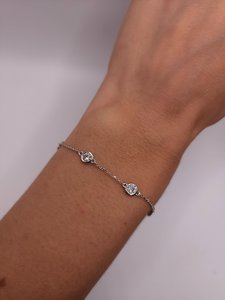 1 CT Diamond Tennis <b>Bracelet</b> 10K Gold Women | IGI Certified Trendy Moon Shape Station Diamond Chain | Elegant Minimalist - Product Image 2