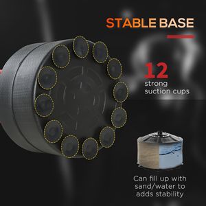 Sacco da Boxe Autoportante Resistente da 180 cm con Supporto, Set da Boxe Nero Sportivo da 230 cm (90,5 pollici) H, 89,5 cm (34,75 pollici) L x 50 cm (19,75 pollici) L in Pelle PU - Product Image 6