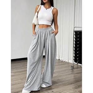 Pantalon de jogging ample taille haute pour femme, coupe large, confortable et décontracté, avec élastique, style athlétique - Product Image 6