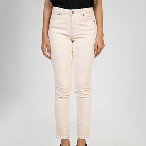 Venta al por mayor de moda: Nuevos pantalones vaqueros ajustados de cintura alta elásticos para mujer, colección Primavera 2026 - Product Image 1