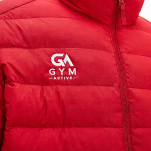 GYM Active Men's High Quality Breathable <b>Waterproof</b> Windproof Cold Winter <b>Parka</b> Sportswear Custom Outdoor Red Puffer <b>Jacket</b> - Product Image 5