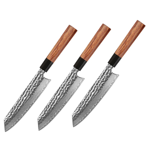 Couteau de chef de cuisine de 8 pouces, acier Damas 67 couches, couteau japonais Kiritsuke forgé, manche octogonal rouge de haute qualité - Product Image 3