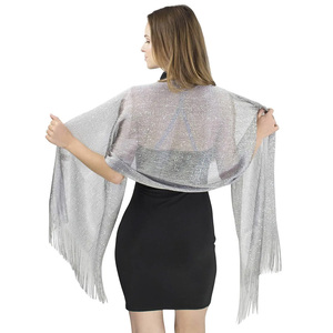 Bufanda Lurex con Hilo Metálico Brillante, Ligera y Suave, Elegante Chal para la Noche, Accesorio de Moda para Mujer, para Fiestas y Bodas - Product Image 3