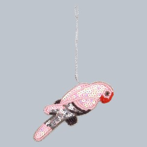 Handmade Sequin Bird Zari Hanging | Beaded Embroidered <b>Parrot</b> Decorative <b>Ornament</b> - Product Image 4