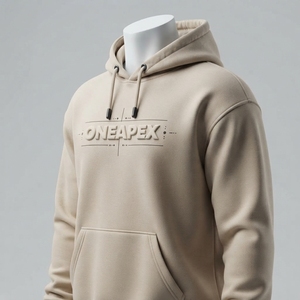 Sweat-shirt à capuche OneApex pour homme, imprimé 3D en relief, logo embossé, coupe classique, molleton décontracté, streetwear d'automne - Product Image 4