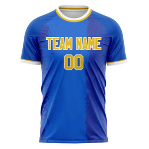 Maillot de football imprimé par sublimation, personnalisable avec le nom de l'équipe, séchage rapide, manches courtes, col rond, pour hommes, OEM/ODM disponible - Product Image 1