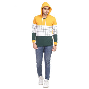 Sudadera con Capucha para Hombre, Diseño Color Block con Patrón Sólido, Corte Regular, Informal, Tejida, de Poliéster/Algodón, Secado Rápido, Forrada, para Invierno - Product Image 3