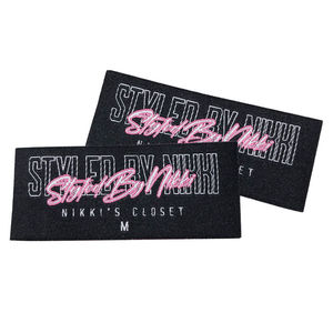 Factory Wholesale Custom Quality Garment <b>Label</b> Woven Clothing <b>Label</b> Custom Woven <b>Iron</b> on Neck <b>Label</b> Brand Tags - Product Image 6